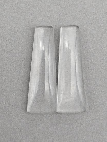 Quartz Geometric Cabochon Pair