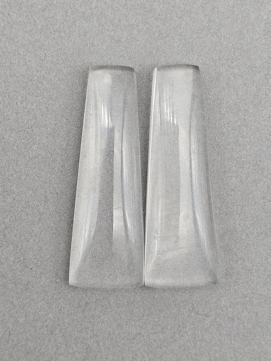 Quartz Geometric Cabochon Pair