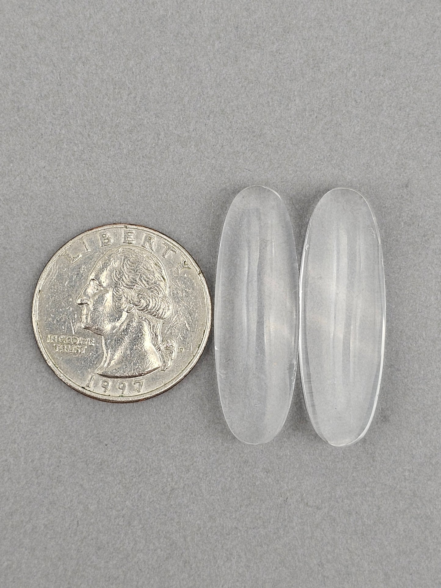Quartz Geometric Cabochon Pair