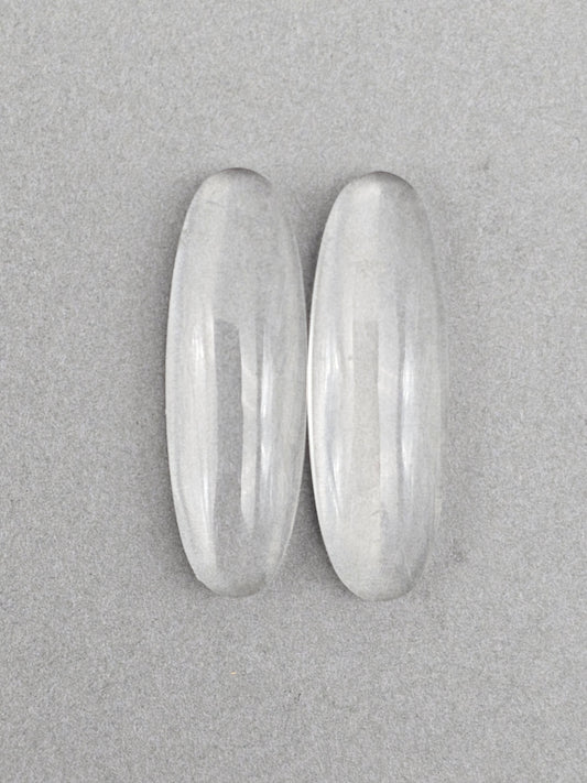 Quartz Geometric Cabochon Pair