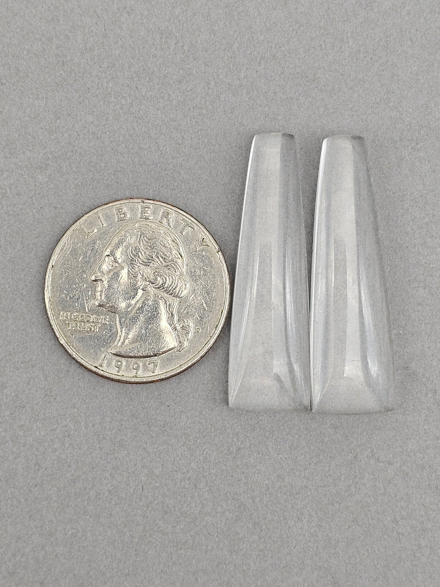 Quartz Geometric Cabochon Pair