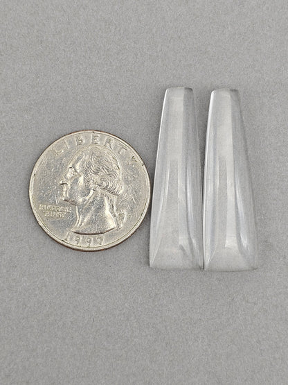 Quartz Geometric Cabochon Pair
