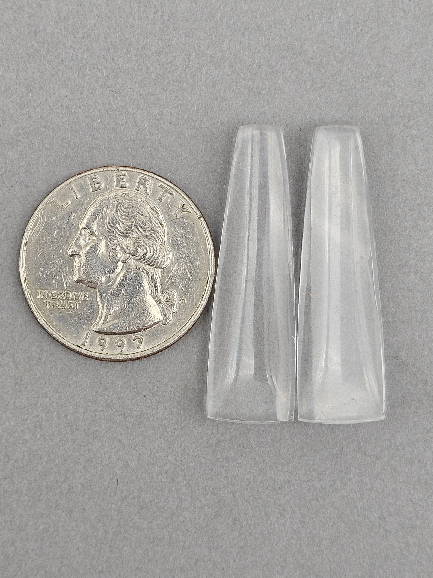 Quartz Geometric Cabochon Pair