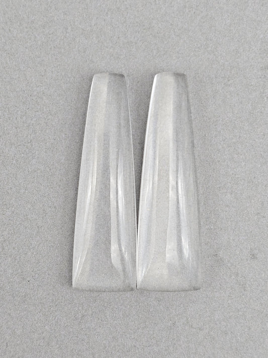 Quartz Geometric Cabochon Pair