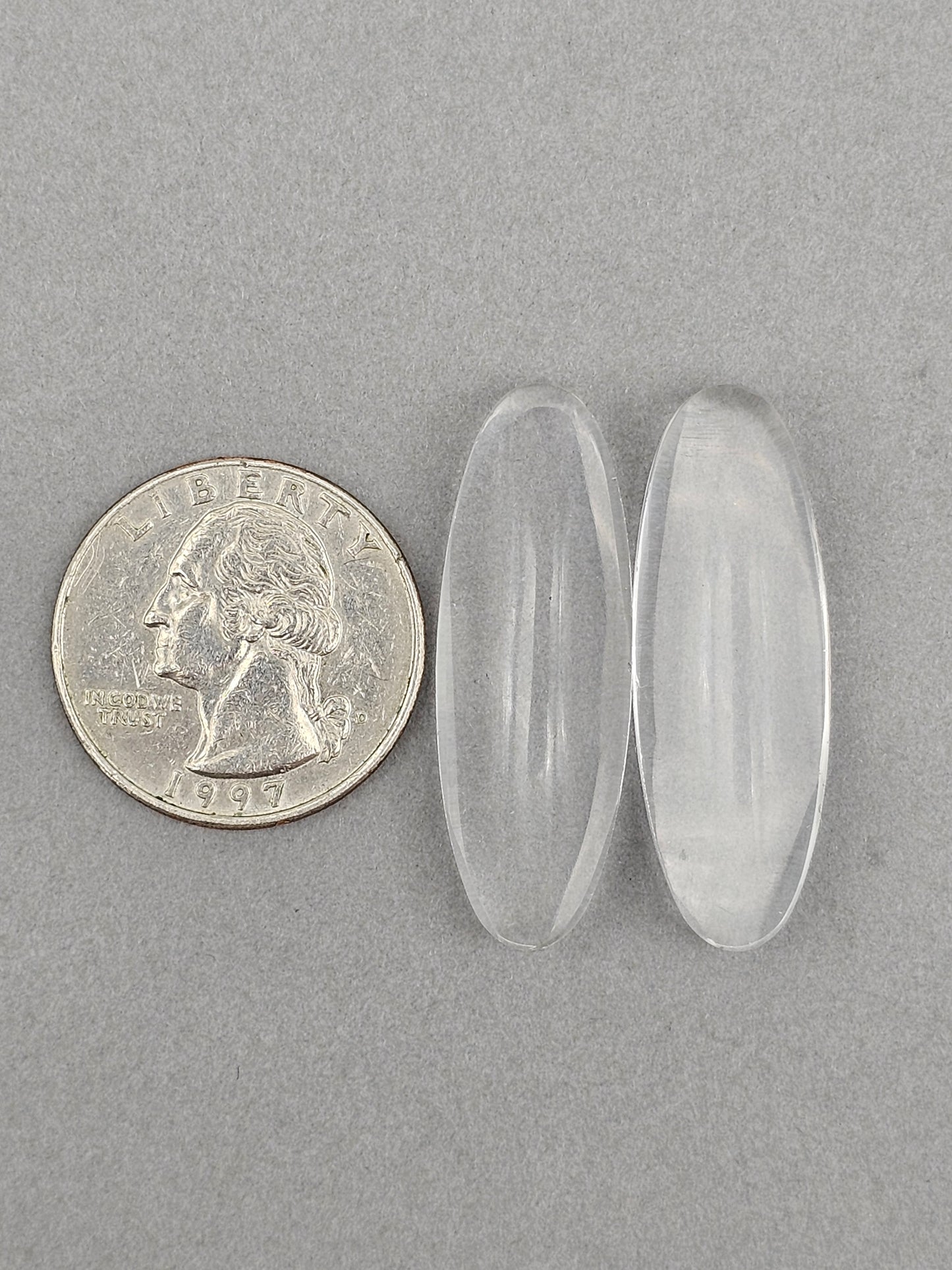 Quartz Geometric Cabochon Pair