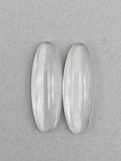 Quartz Geometric Cabochon Pair