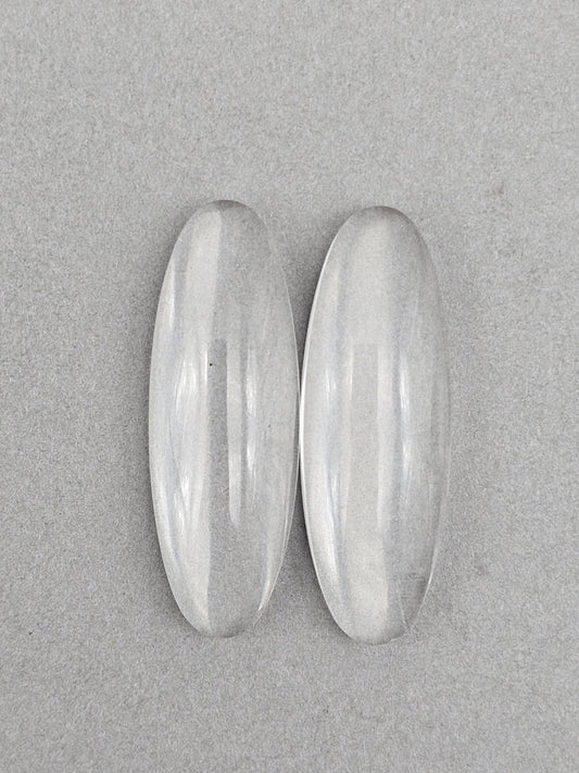 Quartz Geometric Cabochon Pair