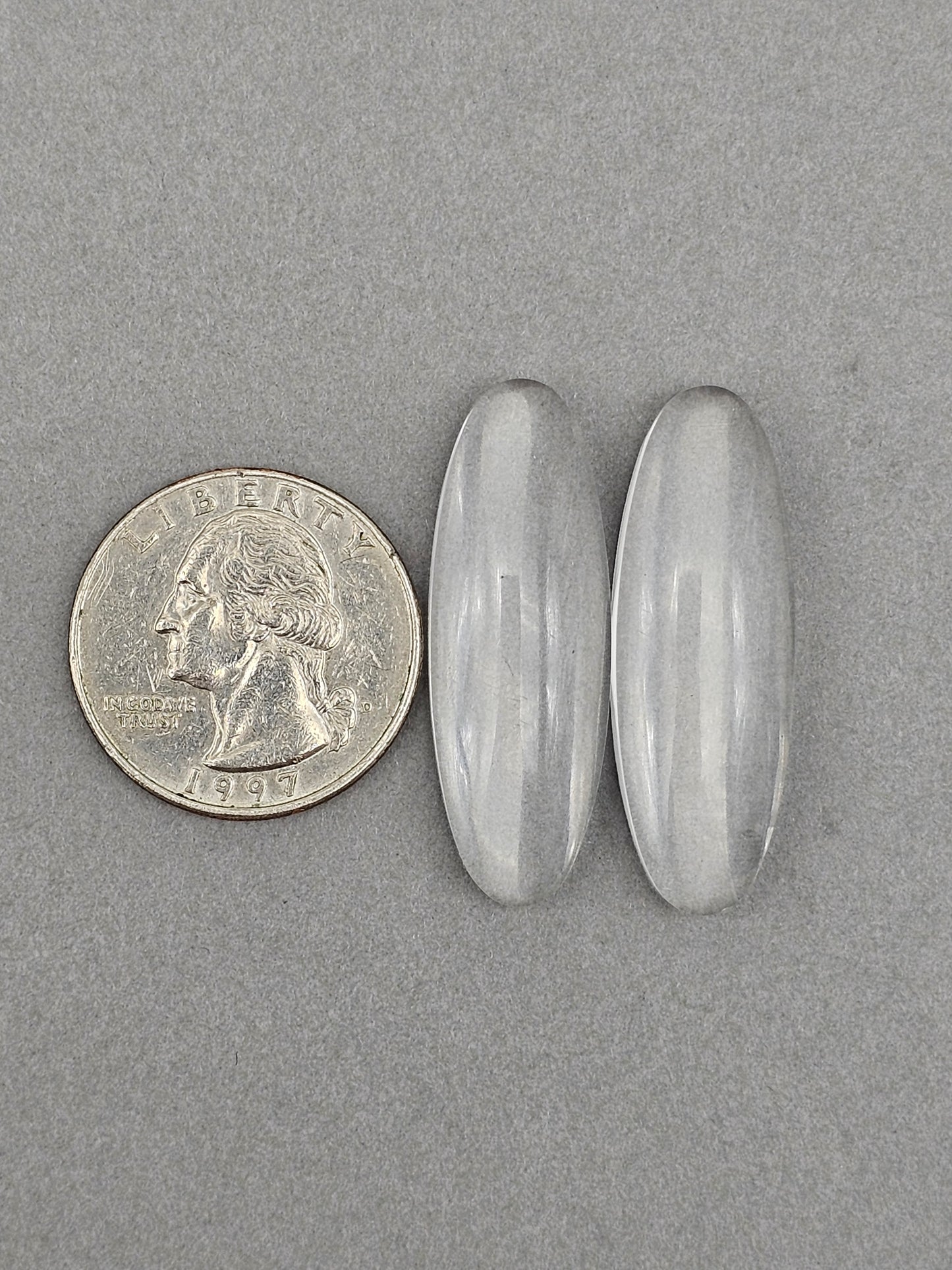 Quartz Geometric Cabochon Pair