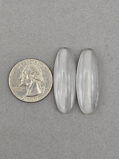 Quartz Geometric Cabochon Pair