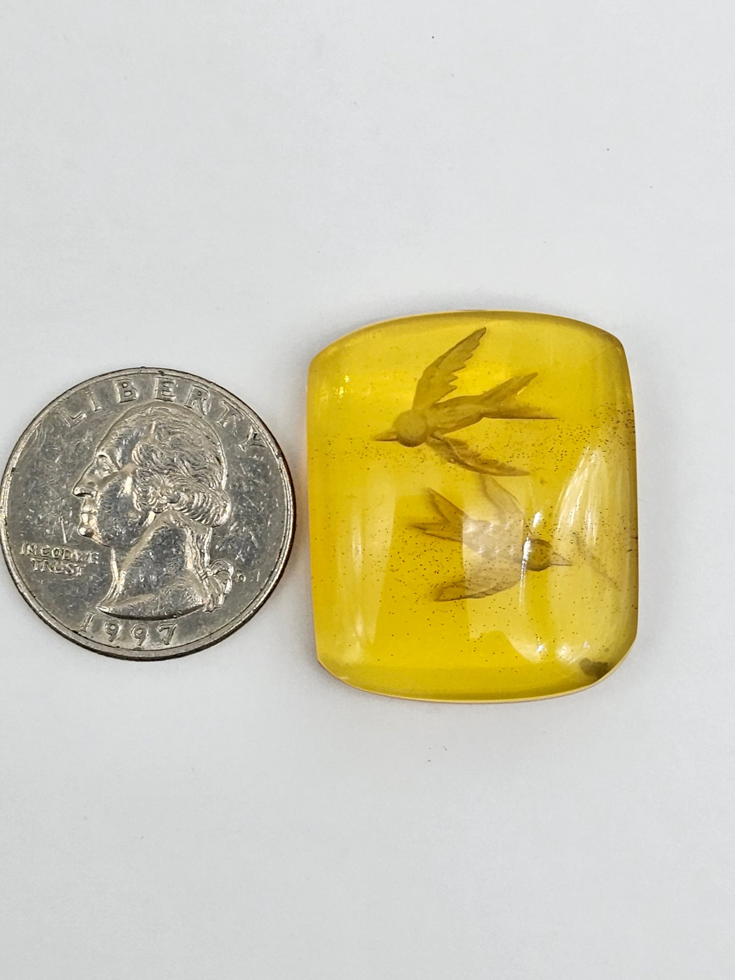 Amber authentic intaglio cabochon large