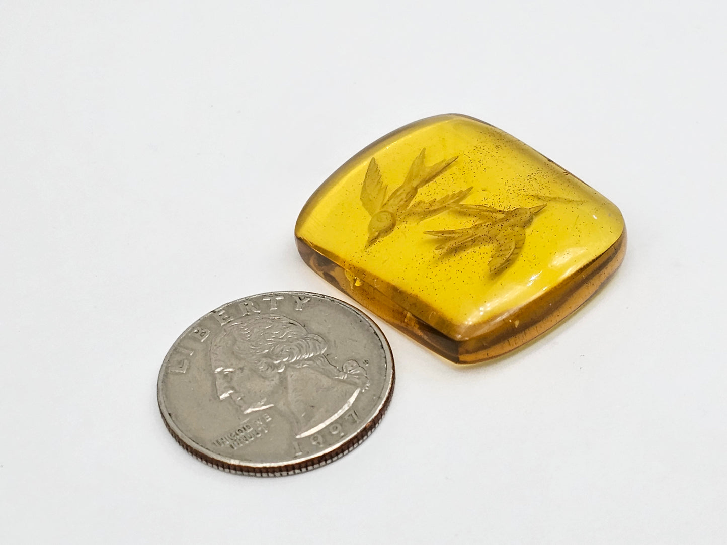 Amber authentic intaglio cabochon large