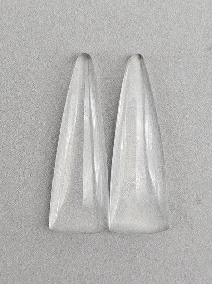 Quartz Geometric Cabochon Pair