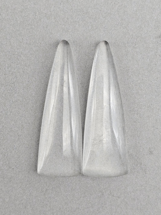 Quartz Geometric Cabochon Pair
