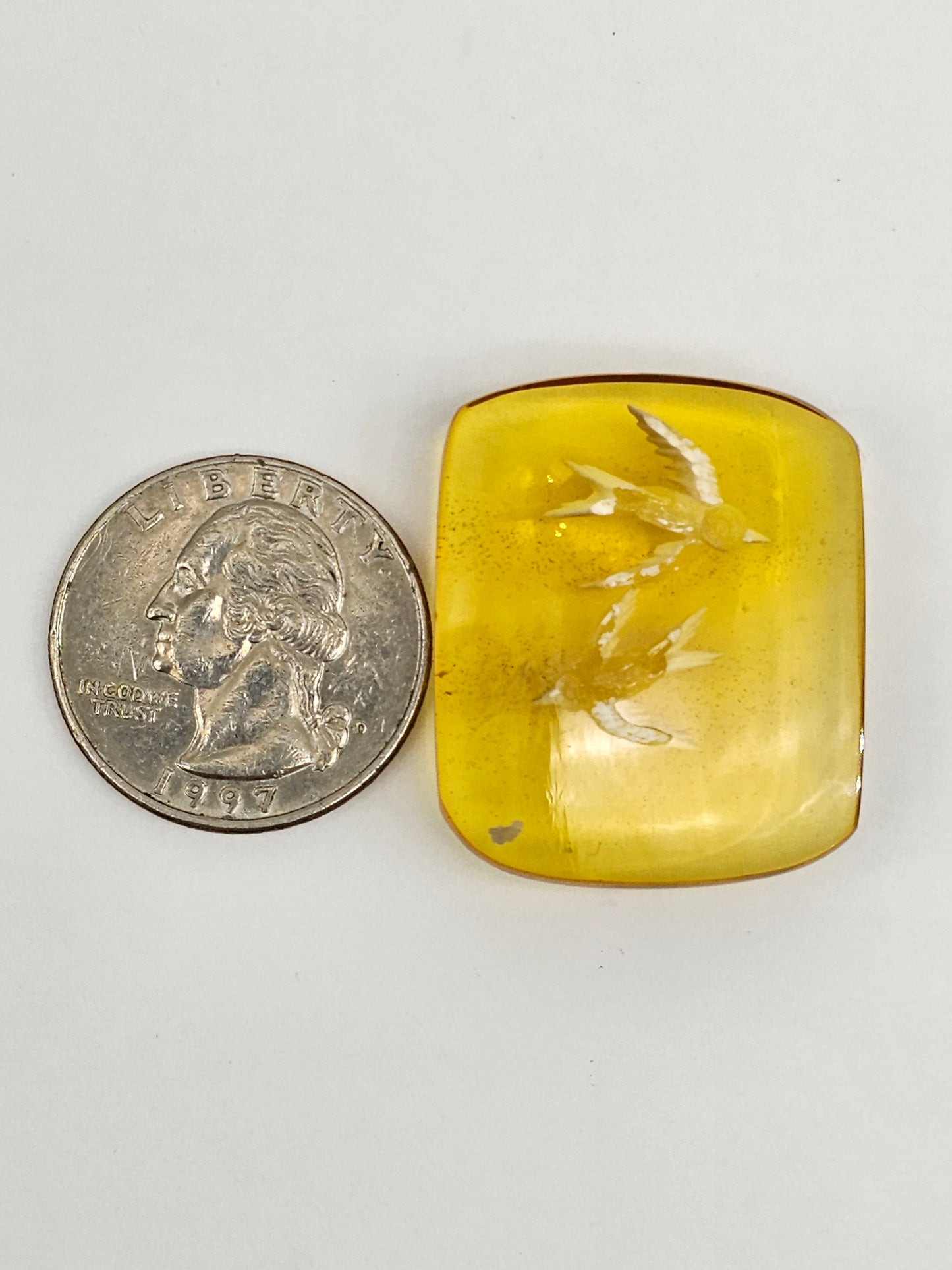 Amber authentic intaglio cabochon large