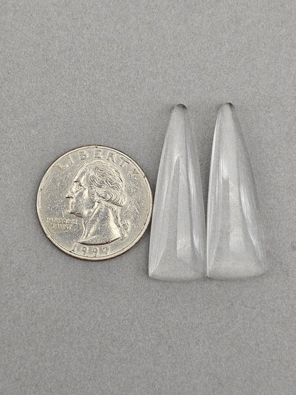 Quartz Geometric Cabochon Pair