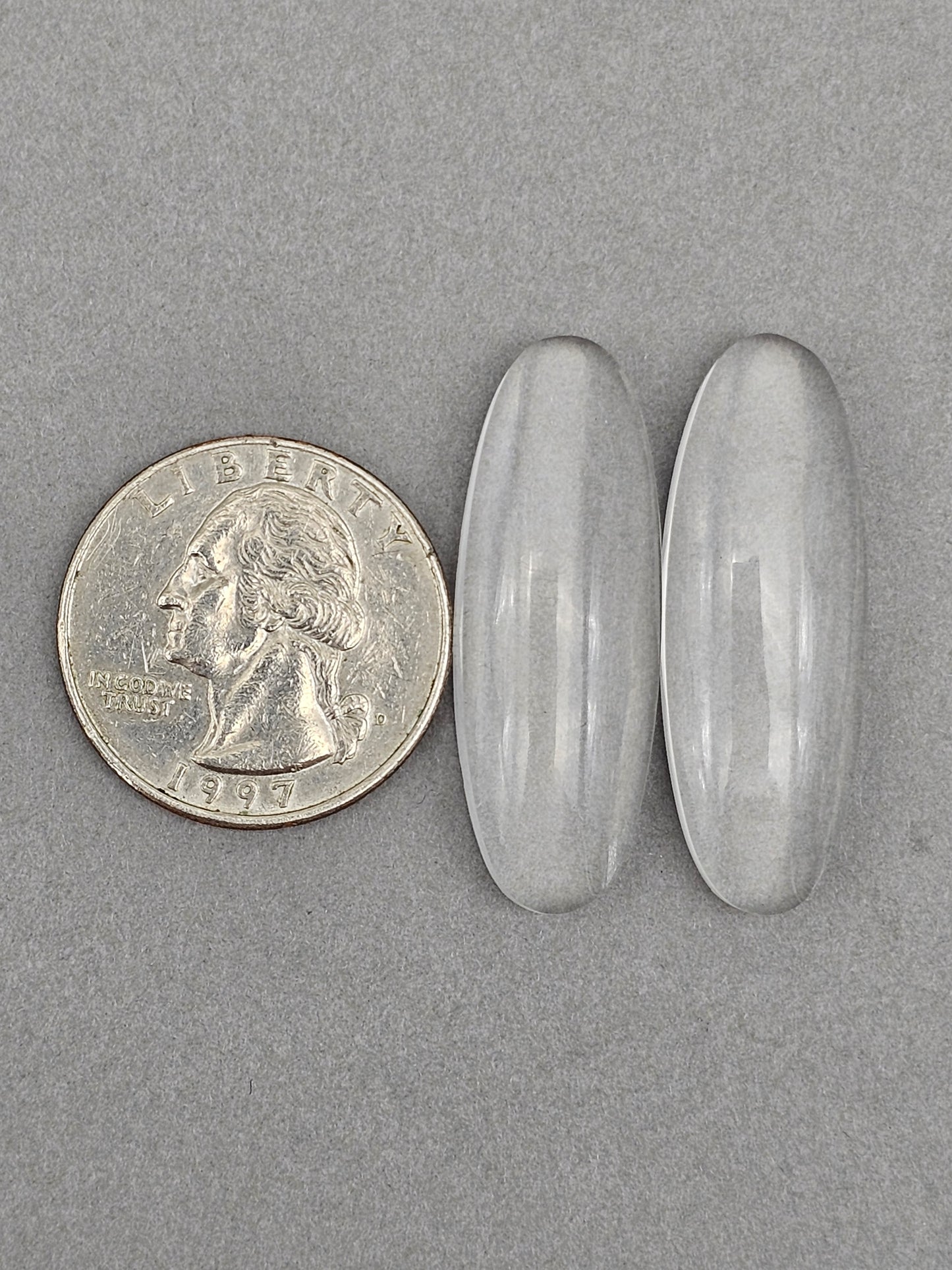 Quartz Geometric Cabochon Pair