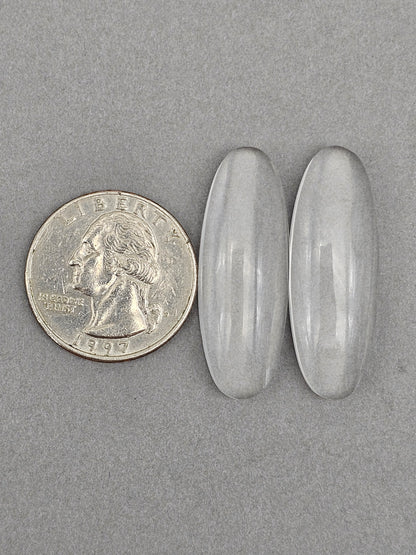 Quartz Geometric Cabochon Pair