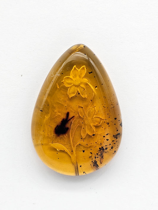 Amber authentic intaglio cabochon large