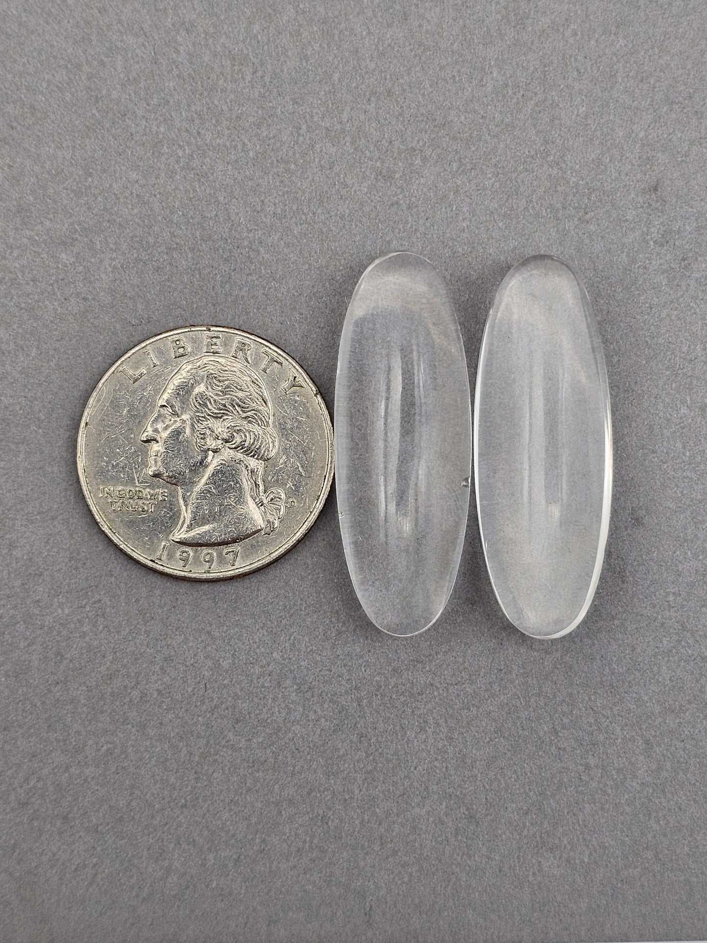 Quartz Geometric Cabochon Pair