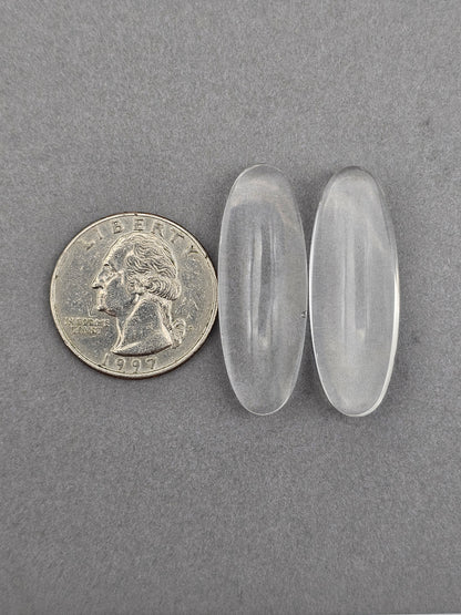 Quartz Geometric Cabochon Pair