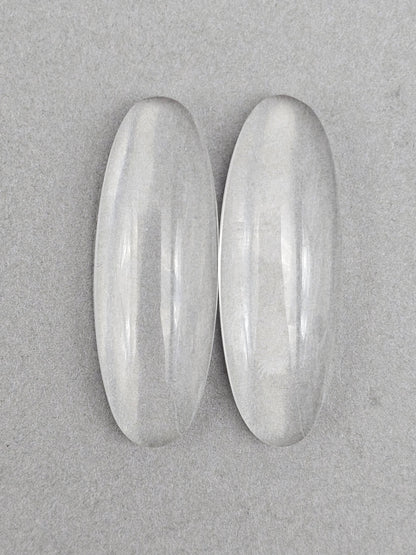 Quartz Geometric Cabochon Pair