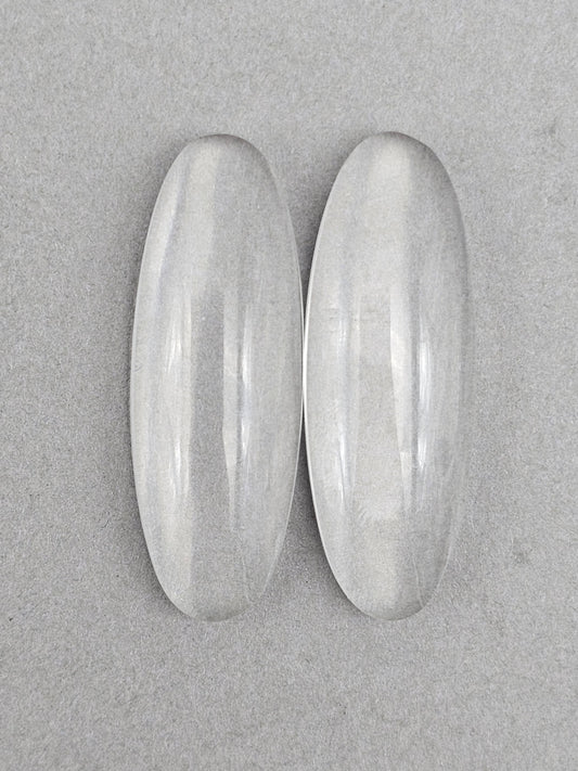 Quartz Geometric Cabochon Pair