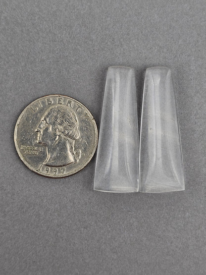 Quartz Geometric Cabochon Pair