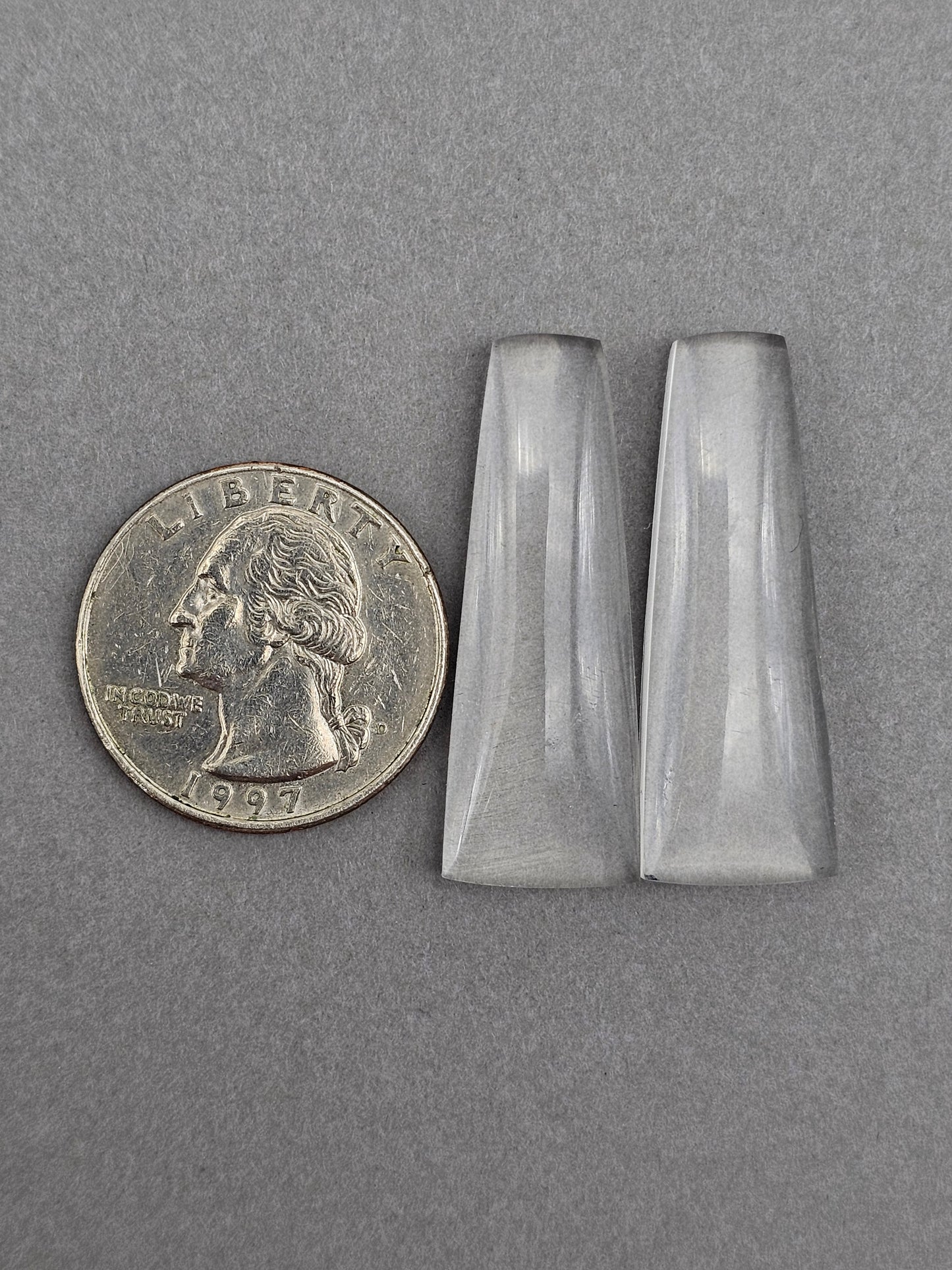 Quartz Geometric Cabochon Pair