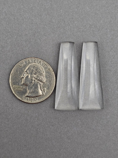 Quartz Geometric Cabochon Pair
