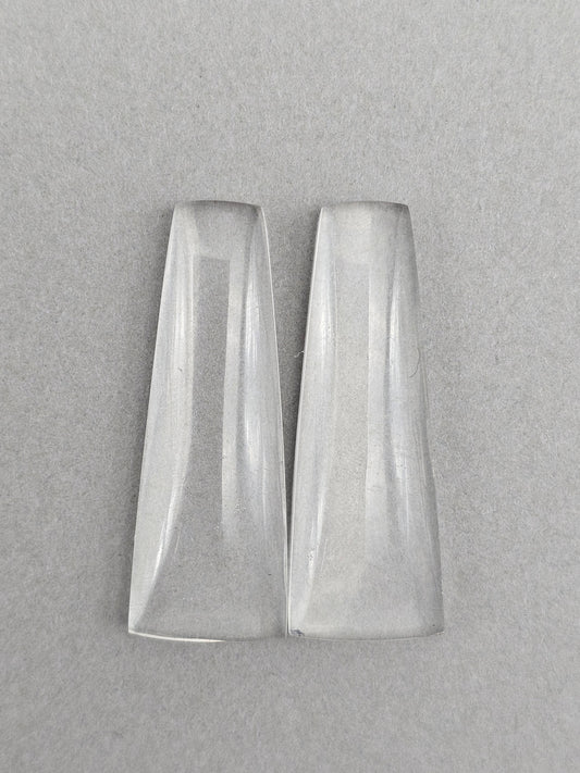 Quartz Geometric Cabochon Pair