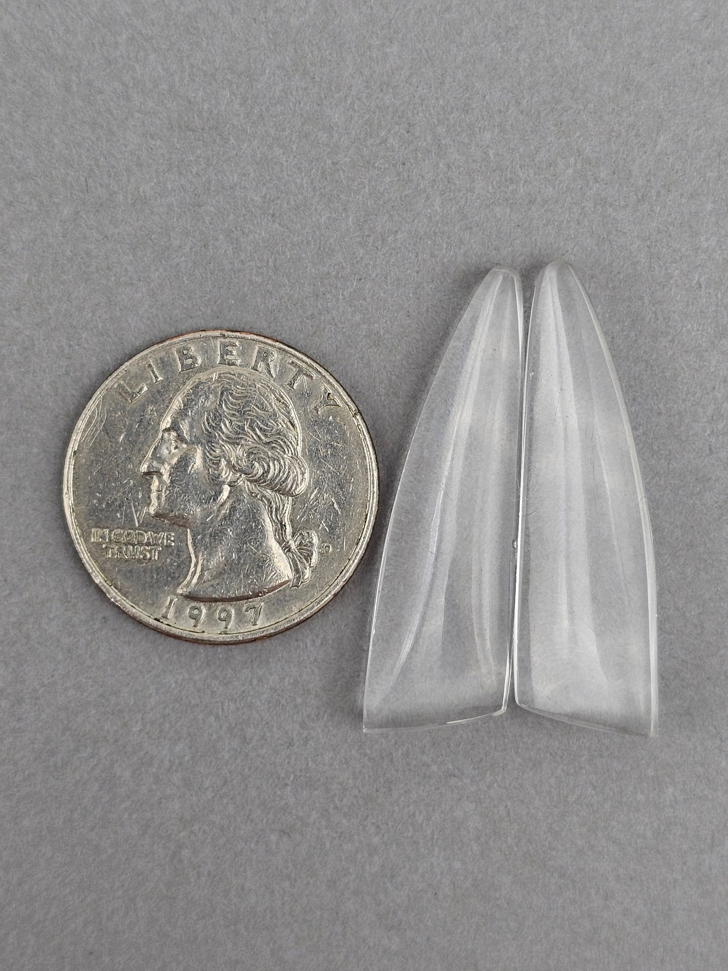 Quartz Geometric Cabochon Pair