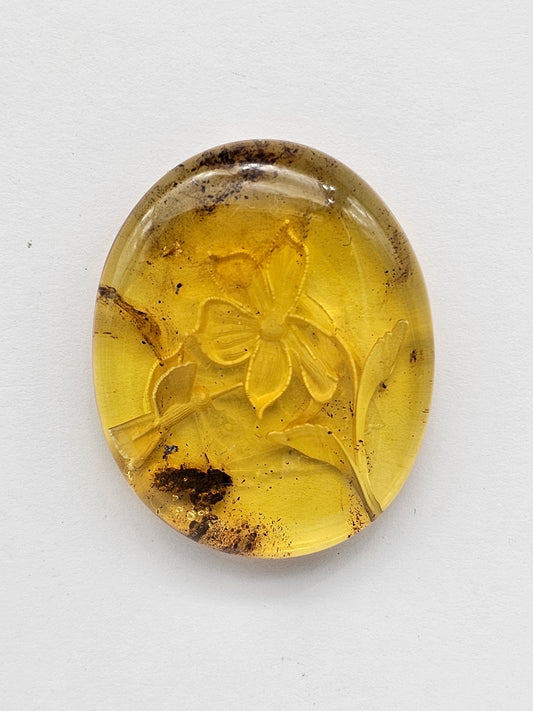 Amber authentic intaglio cabochon large