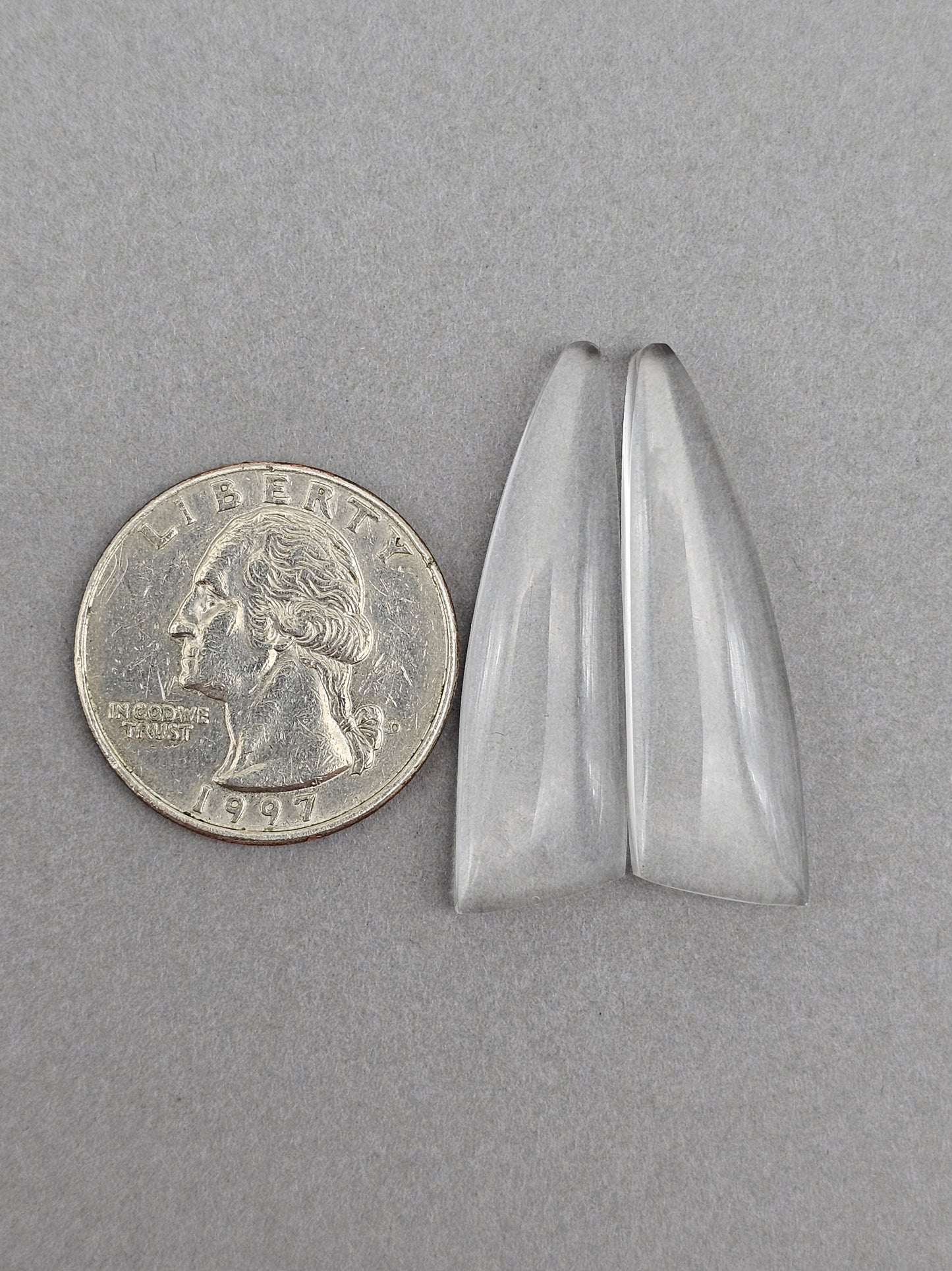 Quartz Geometric Cabochon Pair