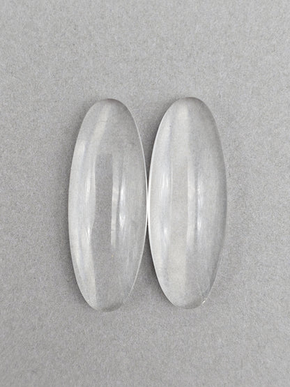 Quartz Geometric Cabochon Pair