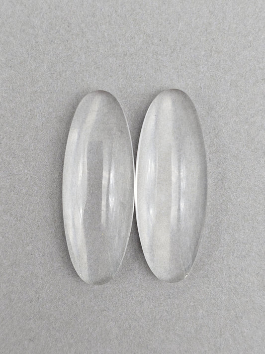 Quartz Geometric Cabochon Pair