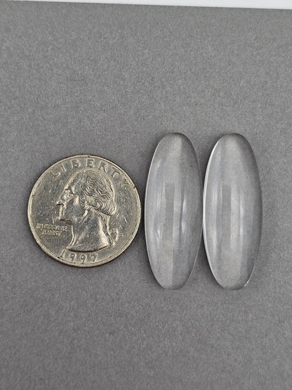 Quartz Geometric Cabochon Pair