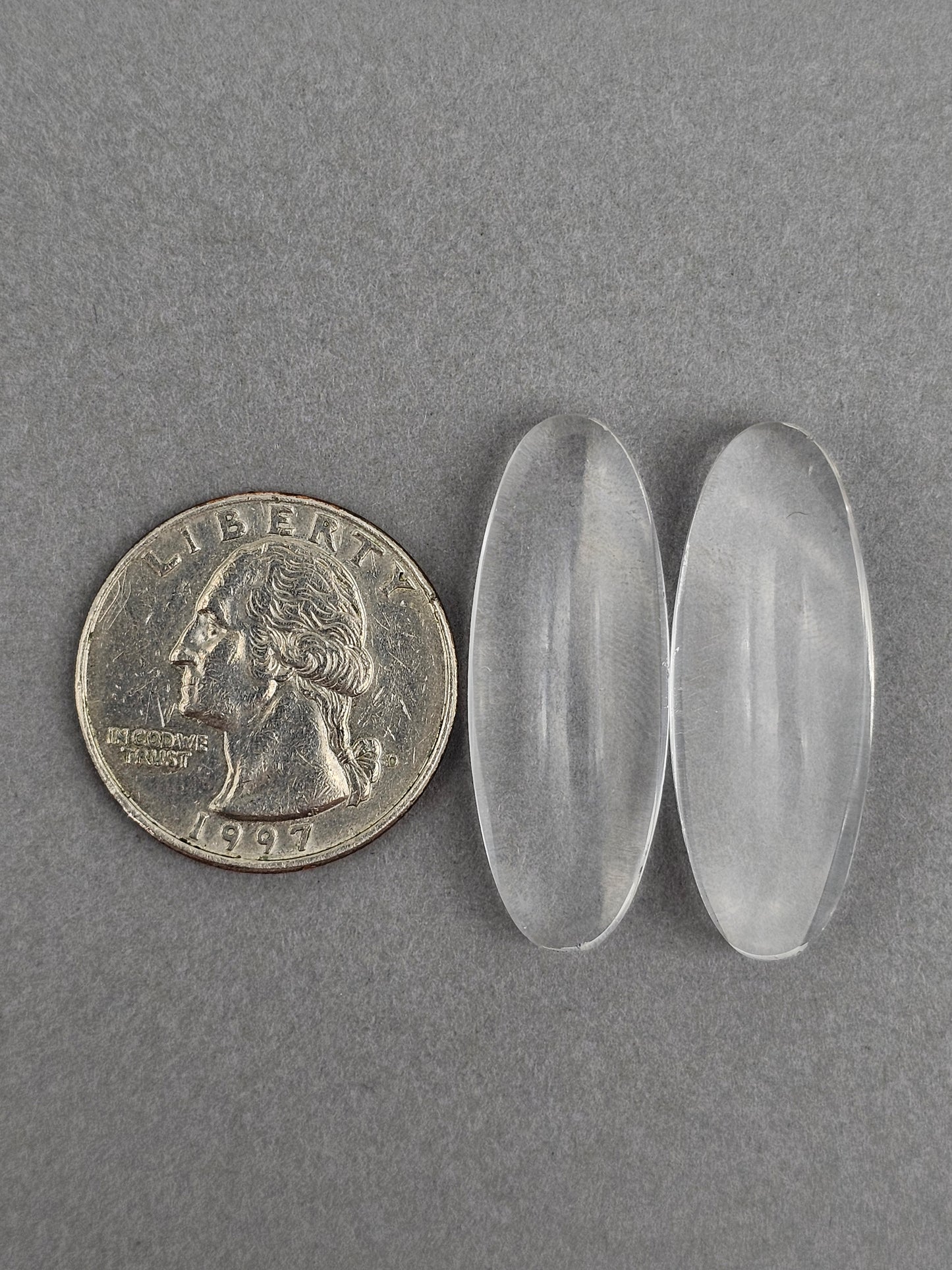 Quartz Geometric Cabochon Pair