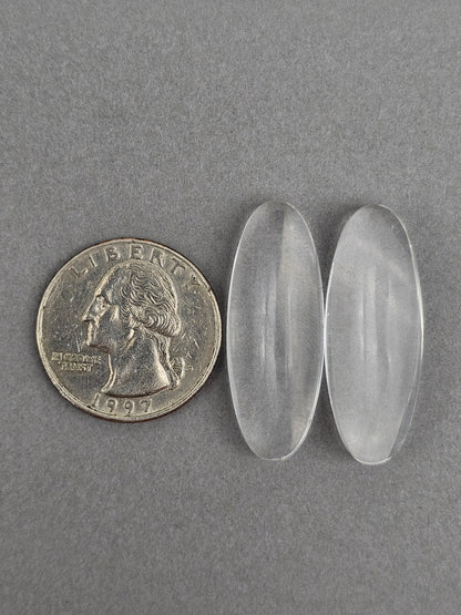 Quartz Geometric Cabochon Pair