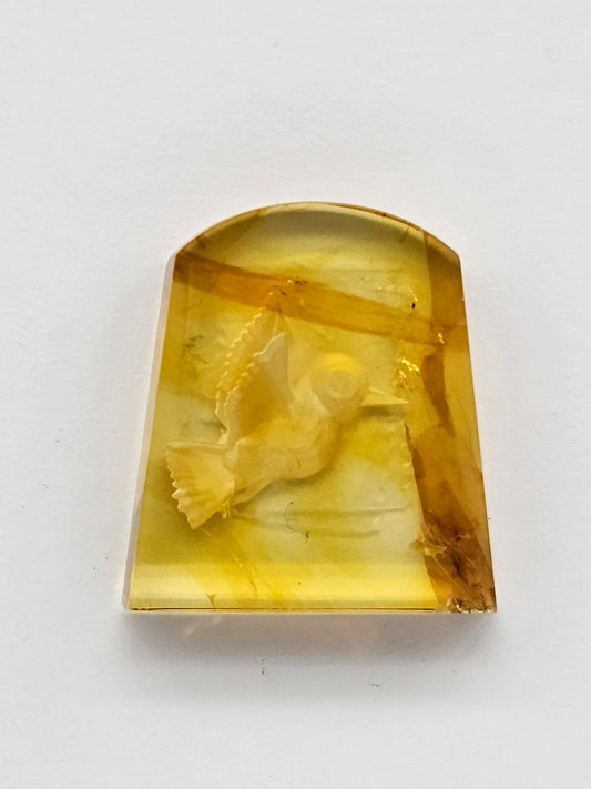 Amber authentic intaglio cabochon large