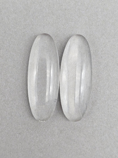 Quartz Geometric Cabochon Pair