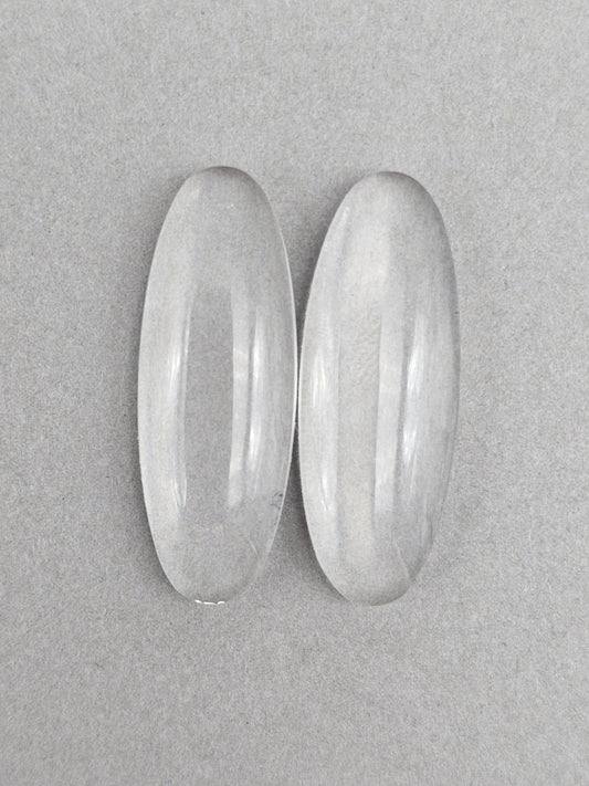 Quartz Geometric Cabochon Pair