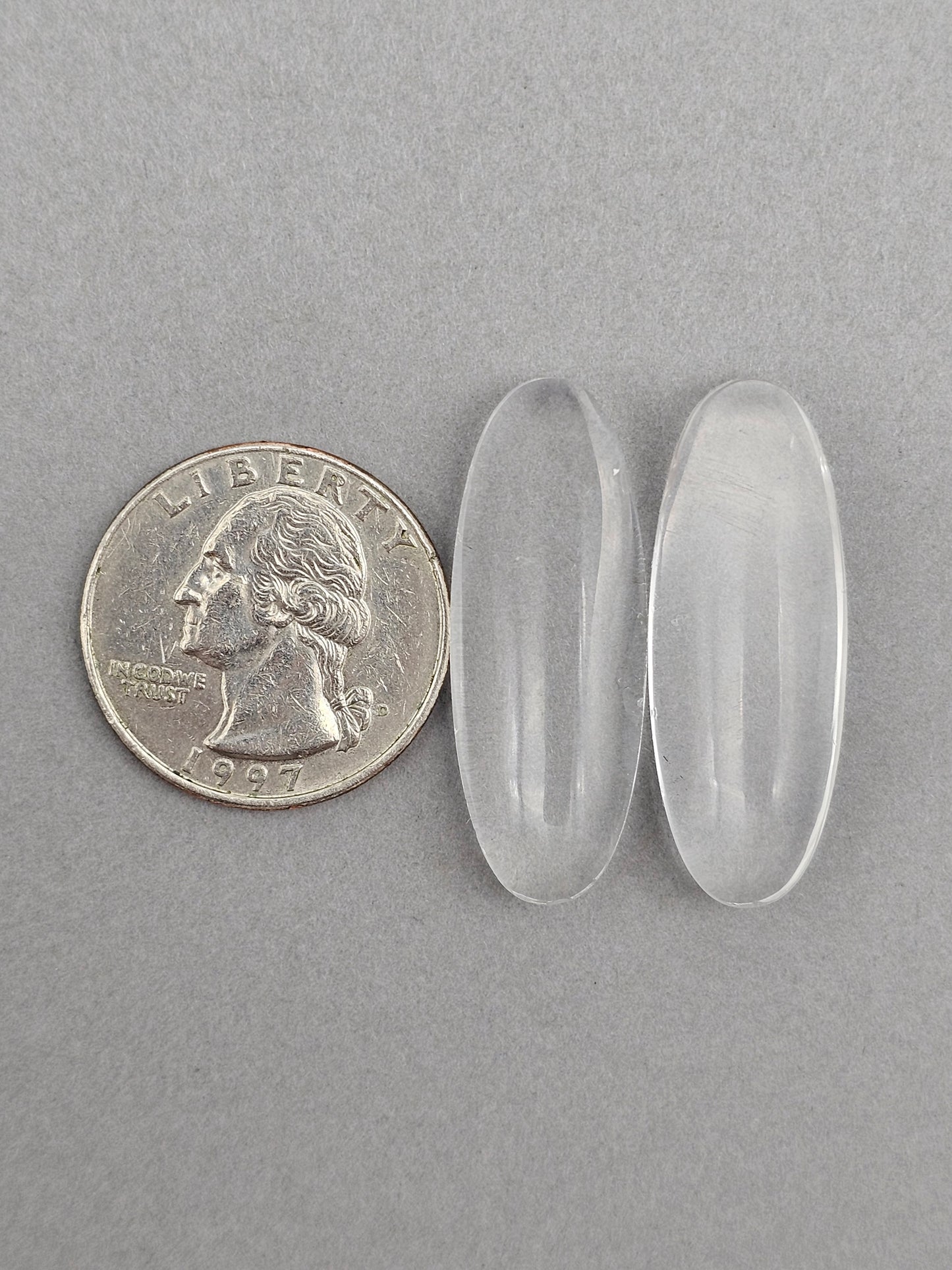Quartz Geometric Cabochon Pair