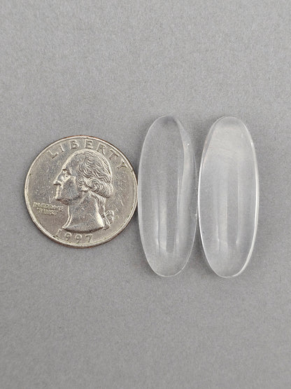 Quartz Geometric Cabochon Pair
