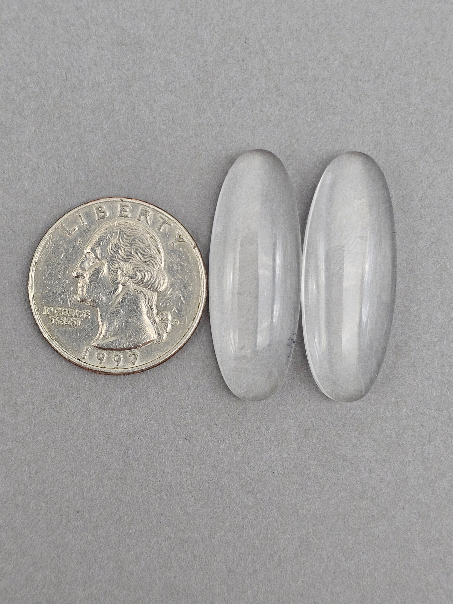 Quartz Geometric Cabochon Pair