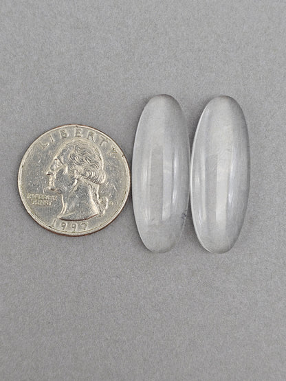 Quartz Geometric Cabochon Pair