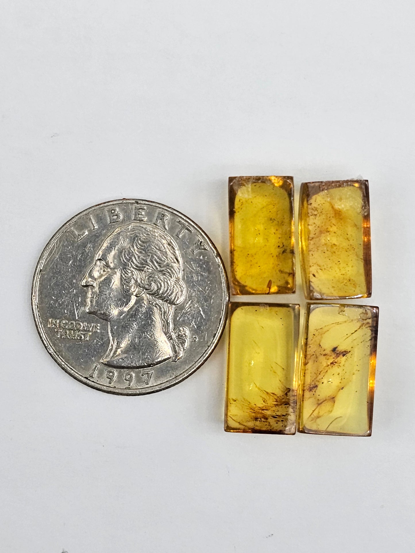 Amber authentic cabochon pair lot
