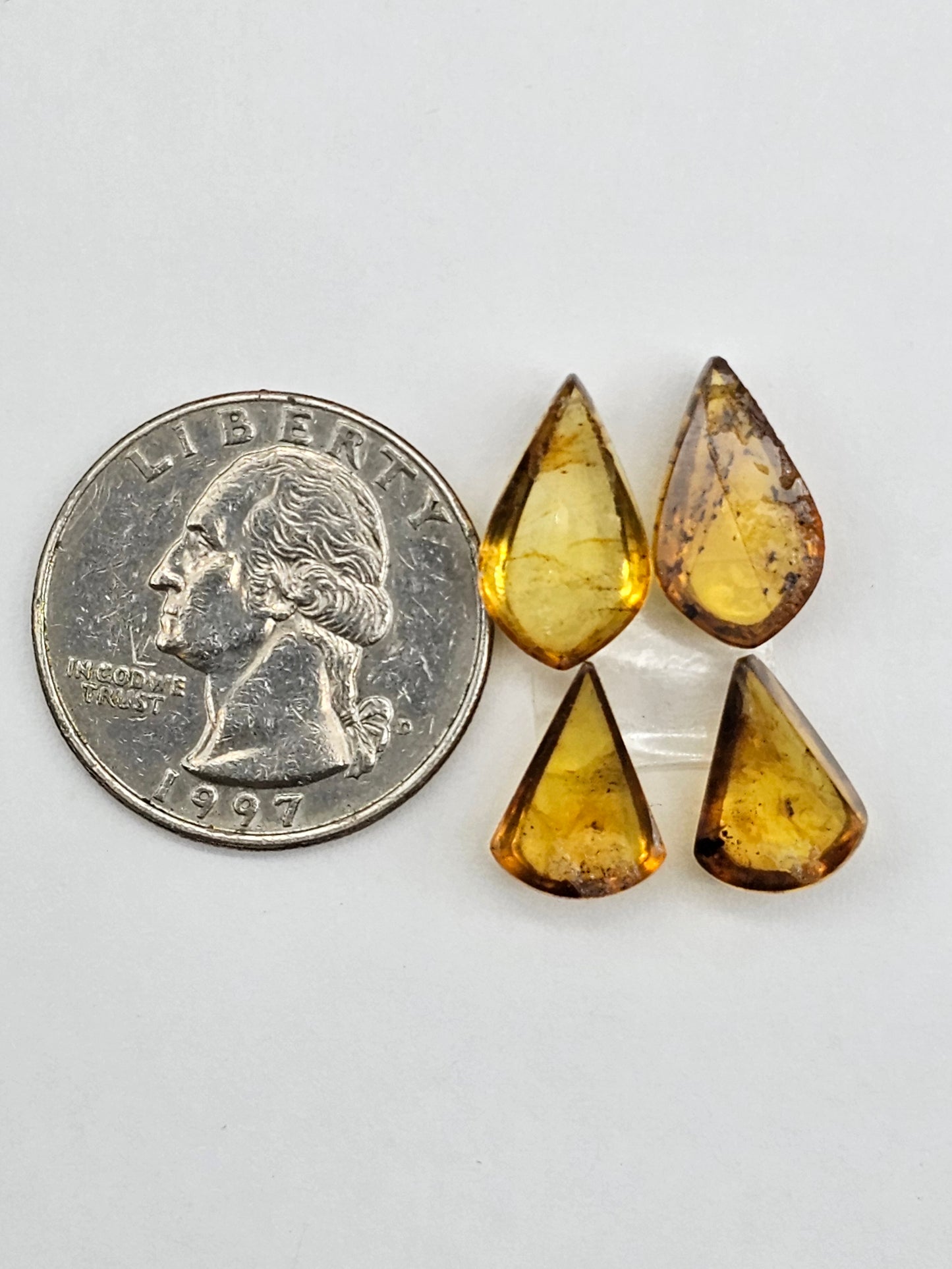 Amber authentic cabochon pair lot