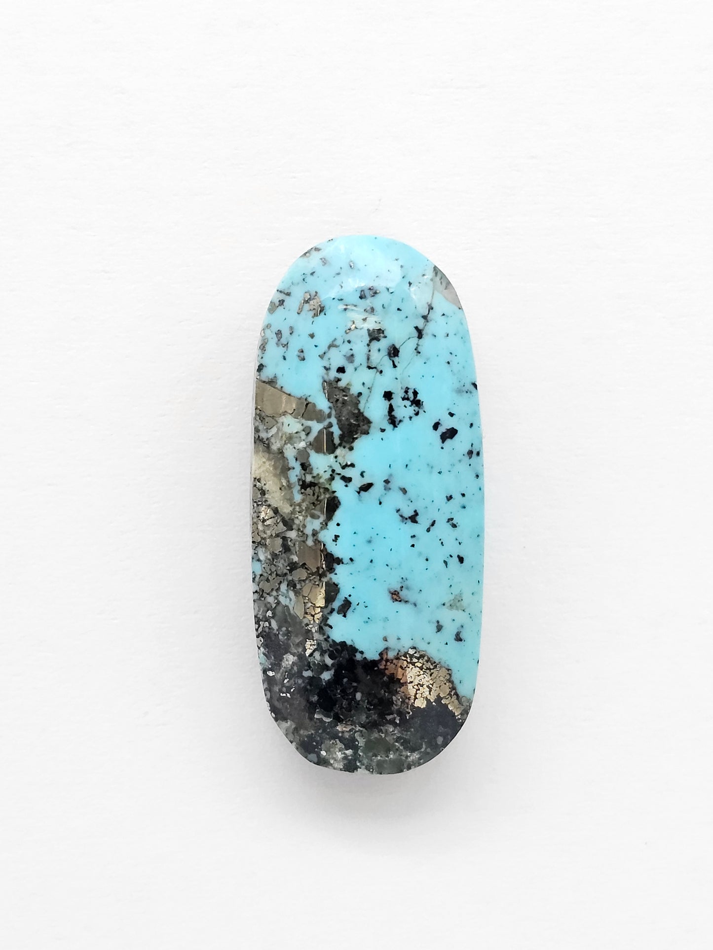 Mexican Turquoise with Pyrite Cabochon | Artisan Cut Gemstone