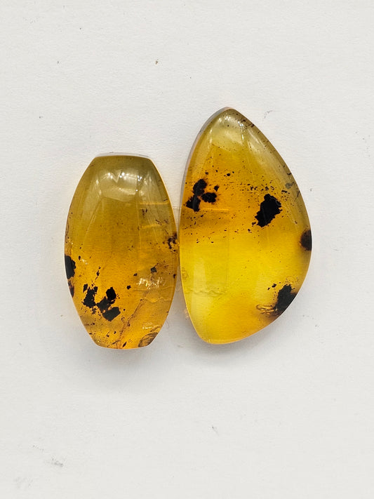 Amber authentic cabochon set large