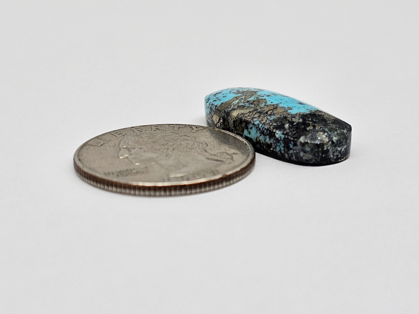 Mexican Turquoise with Pyrite Cabochon | Artisan Cut Gemstone